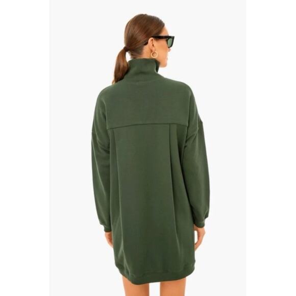 Tuckernuck Pomander Place Porter Sweatshirt Dress Forest Green Turtleneck Small - Picture 3 of 9
